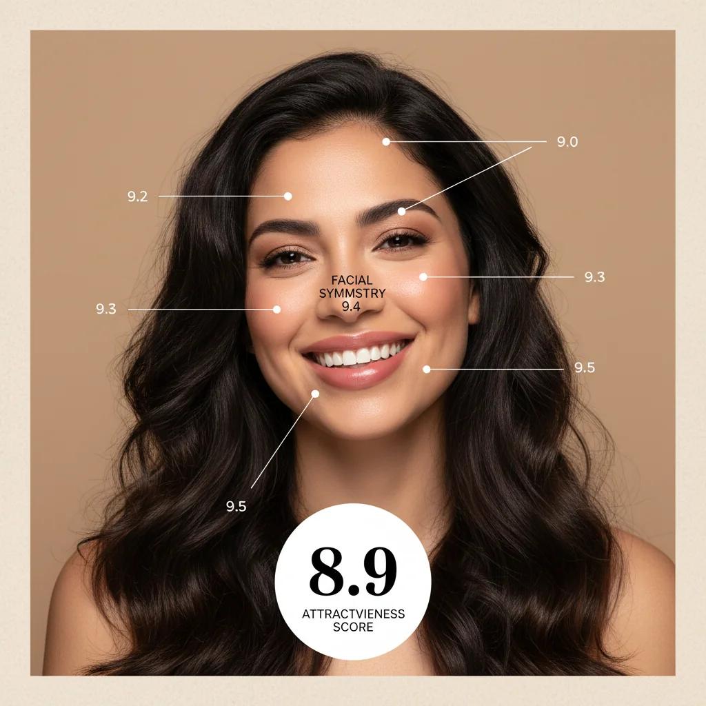 A Clear Selfie Becomes an AI Attractiveness Test Card generated report card