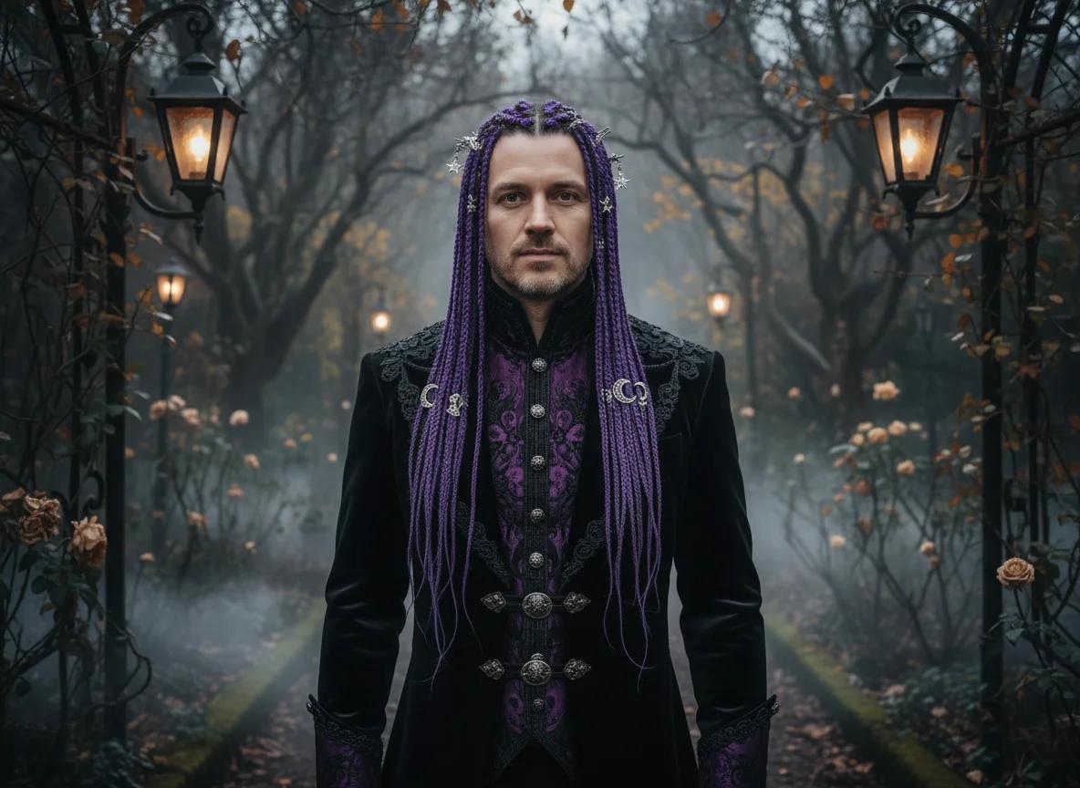 Midnight Braids preset rendered by the AI Halloween costume generator
