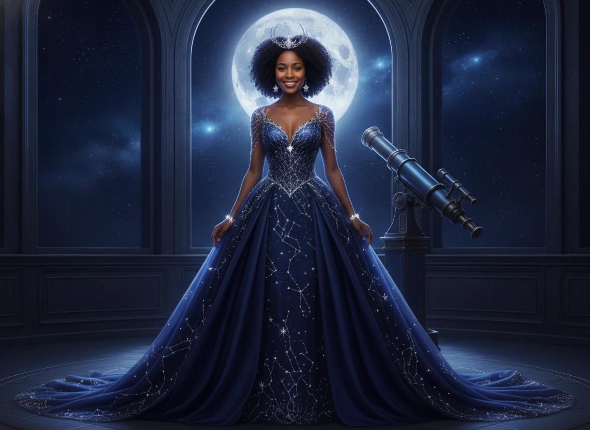 Cosmic Princess preset rendered by the AI Halloween costume generator