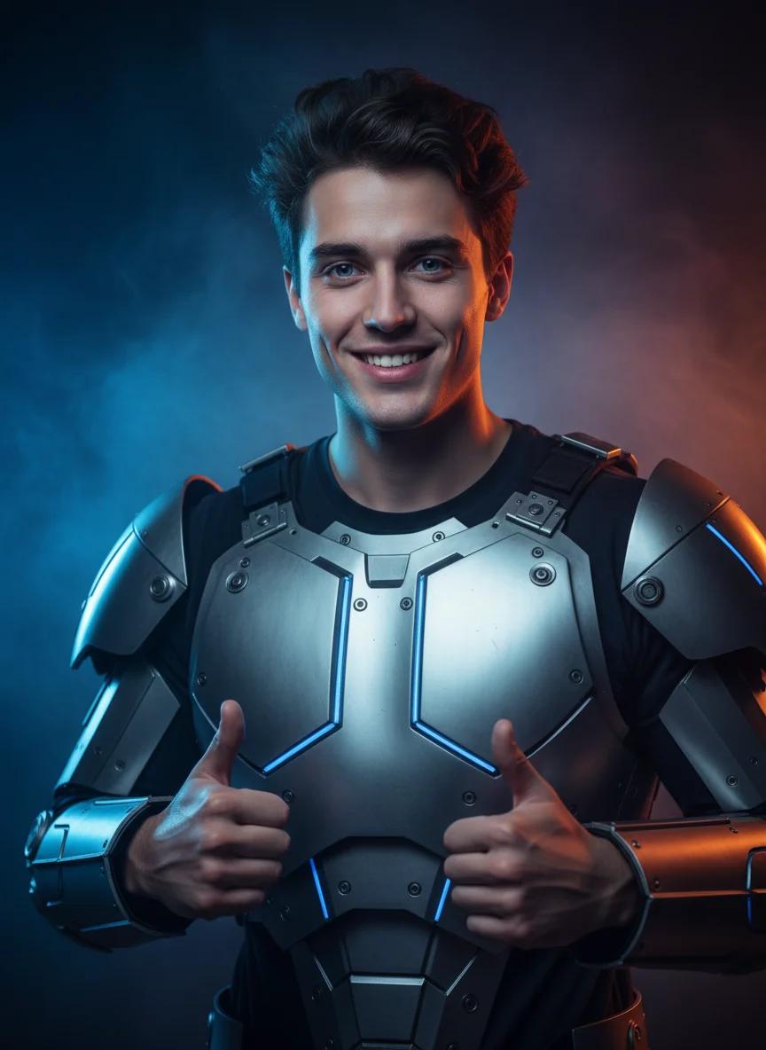 Halloween Robot preset rendered by the AI Halloween costume generator