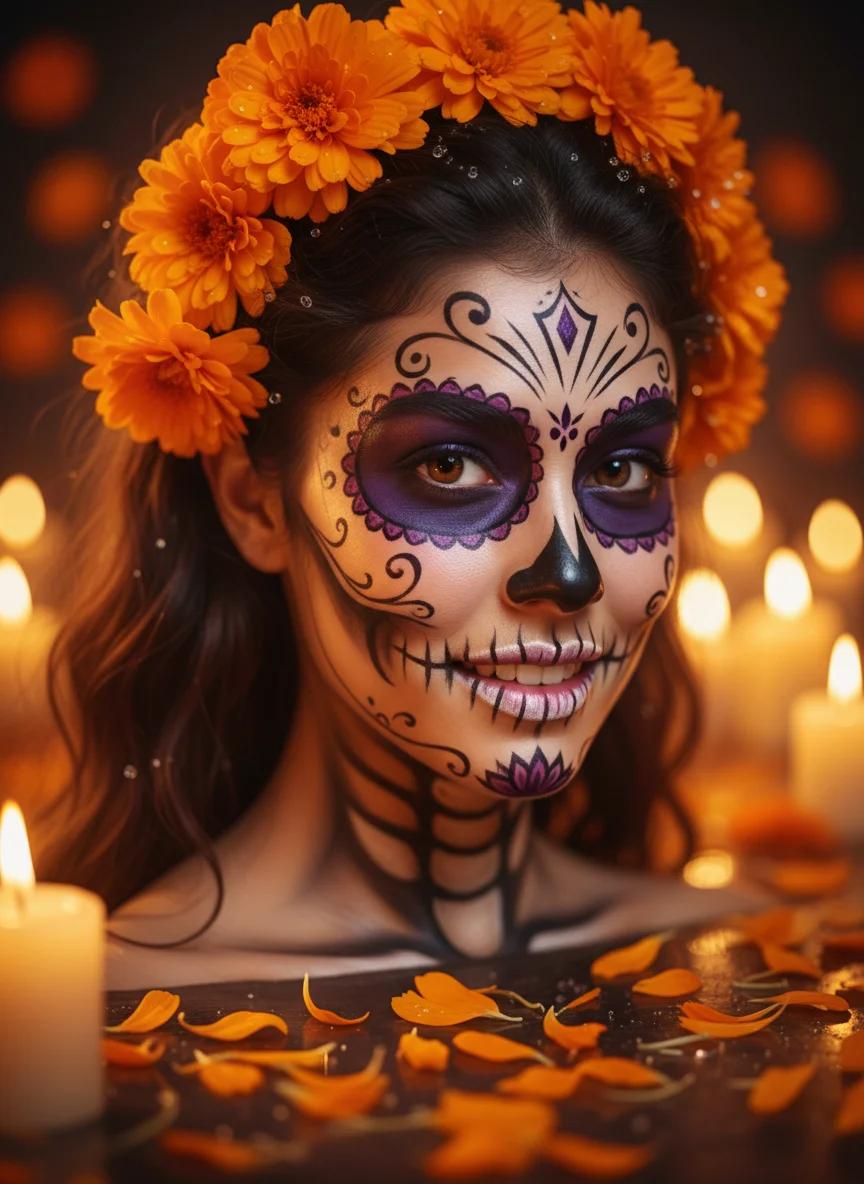Skeleton Makeup preset rendered by the AI Halloween costume generator