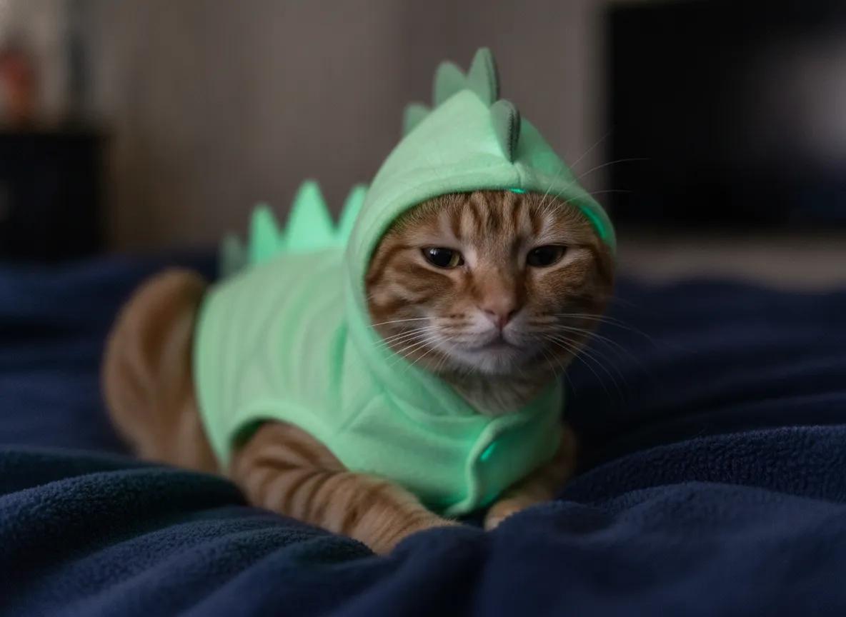 Glow-in-the-Dark Dinosaur example generated with our Halloween AI prompts