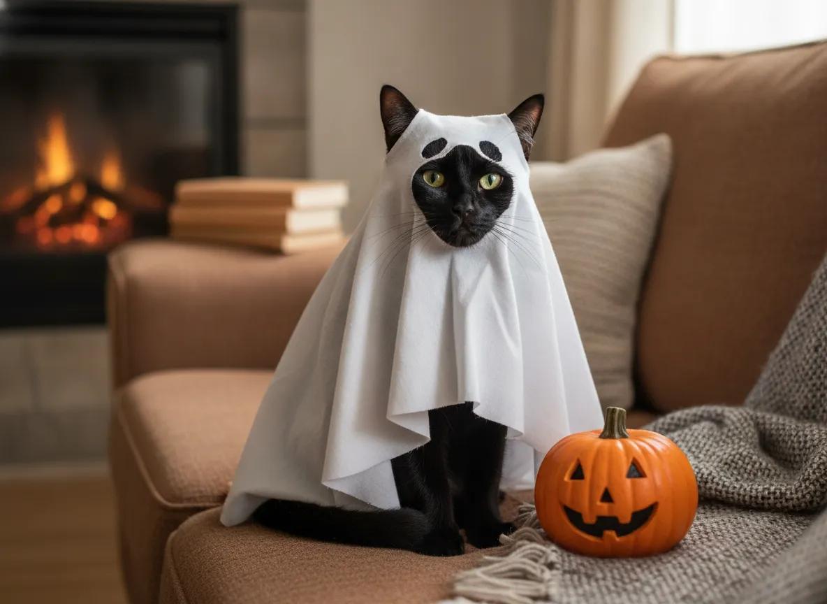 Classic Ghost Sheet example generated with our Halloween AI prompts