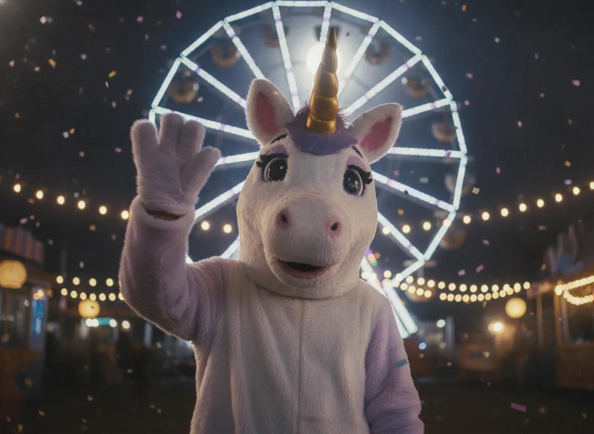 Carnival Mascot Wave example generated with our Halloween AI prompts