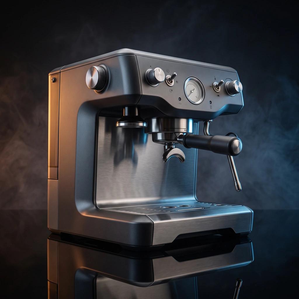 Nano Banana 2.1 studio product photograph of an espresso machine